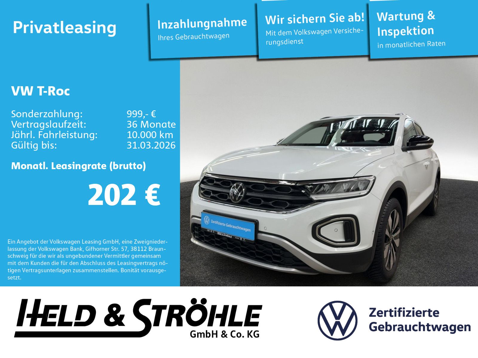 Volkswagen T-Roc Goal 1.0 TSI 17 ACC LED NAVI PDC SHZ