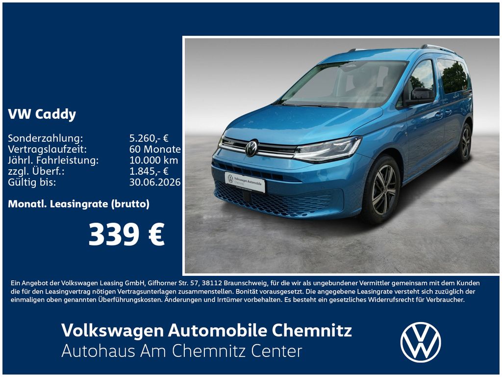 Volkswagen Caddy GOAL 5-Sitzer 2.0 l TDI 90 kW DSG*17"*LED*