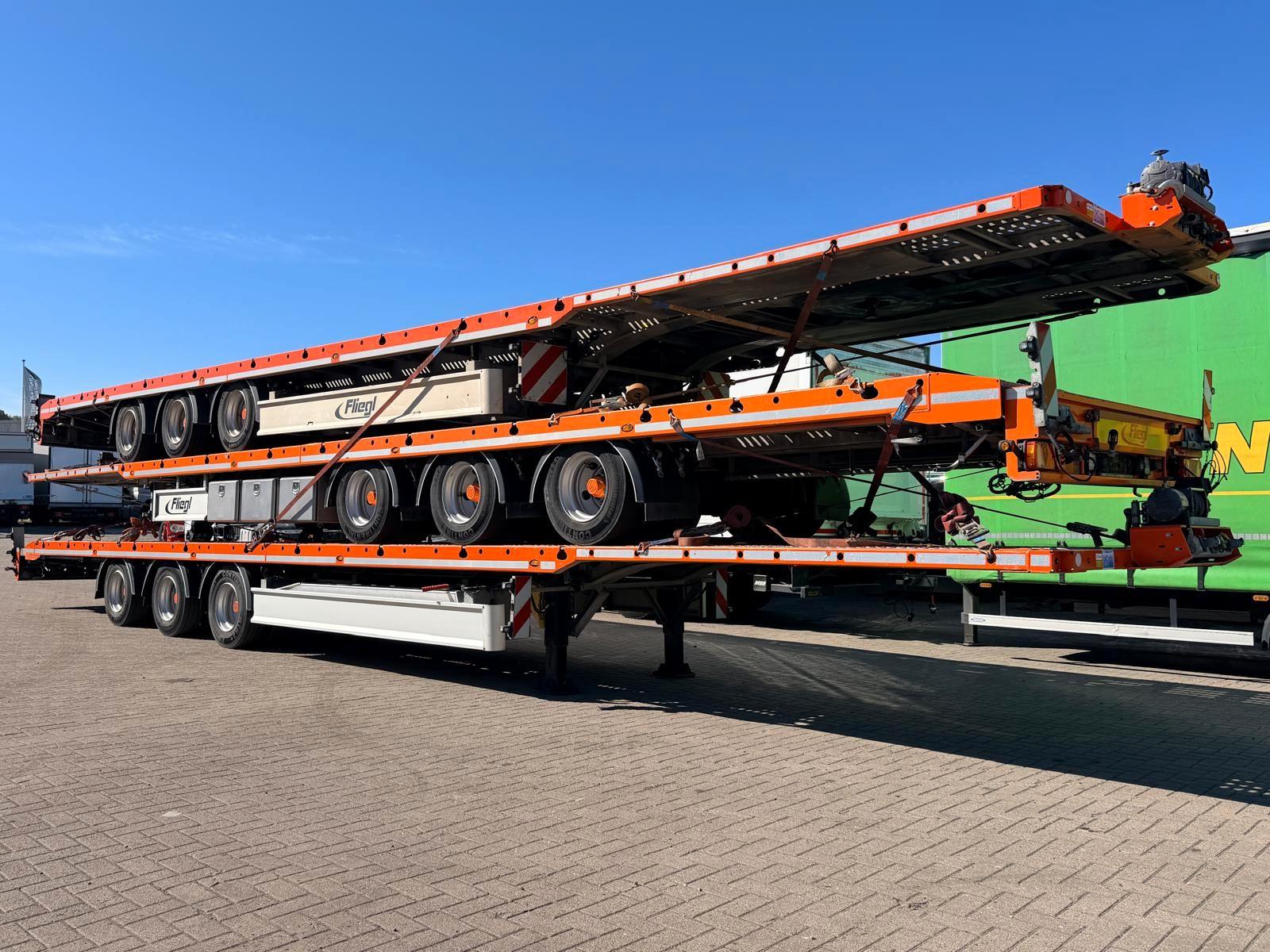 Fliegl SDS 380 Fahrzeugtransporter Plateau E-Seilwinde