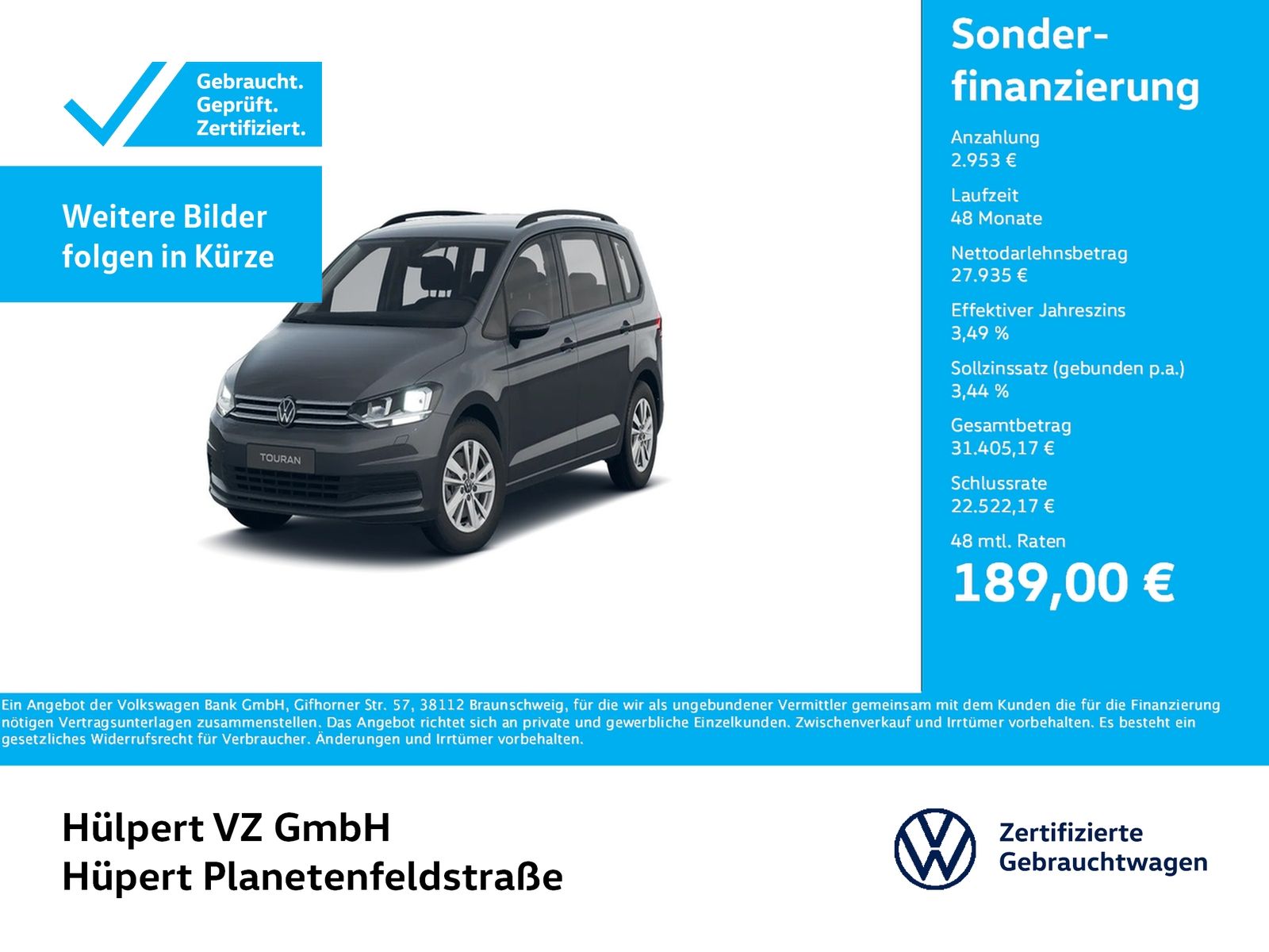Volkswagen Touran 1.5 COMFORTLINE 7SITZE CAM ACC ALU SITZHZ foto 1