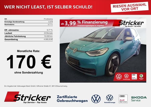 Volkswagen ID.3 1st Max 150/58 170,-ohne Anzahlung Pano Wär