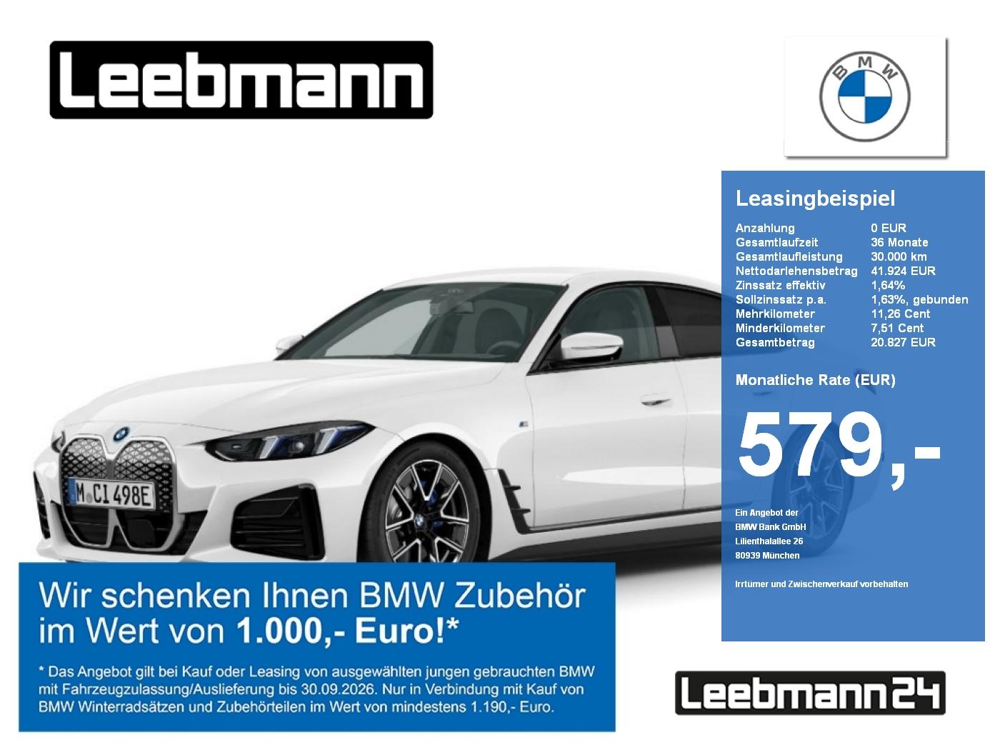 BMW i4 eDrive40 GC M-Sport AHK Finanzierung ab 0,99%