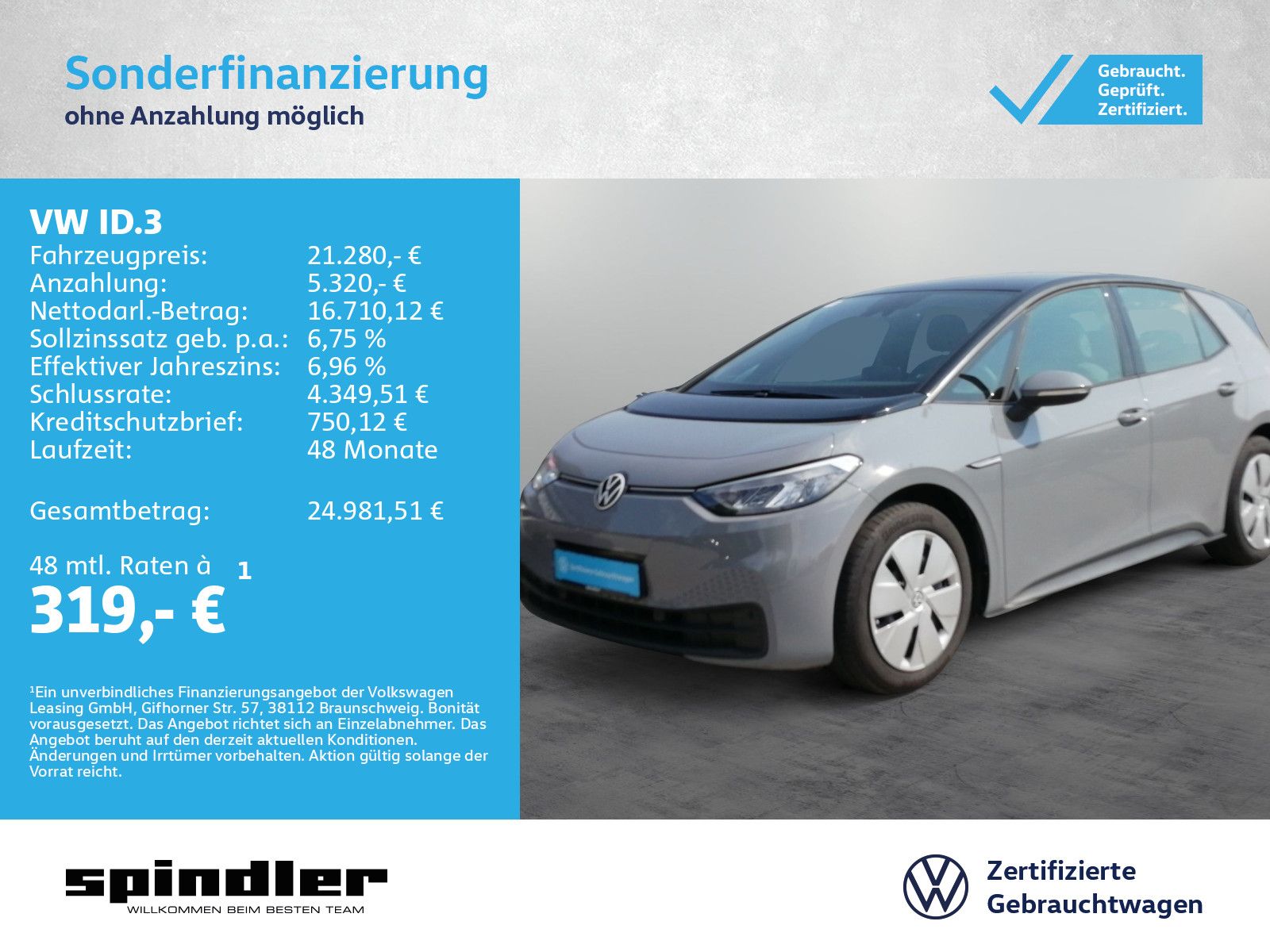 Volkswagen ID.3 Pure Performance / CarPlay, Standklima, LED