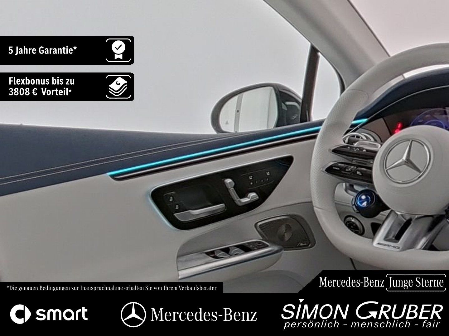 Fahrzeugabbildung Mercedes-Benz EQE 43 4M AMG Night Hyper Pano Carbon Nappa TV