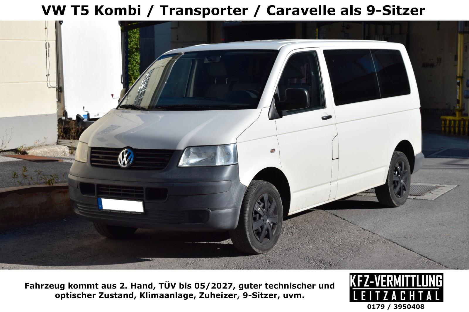 Volkswagen T5 Transp.~Kombi~AHK~Klima~9Sitzer~TÜV27~2Hd~TOP