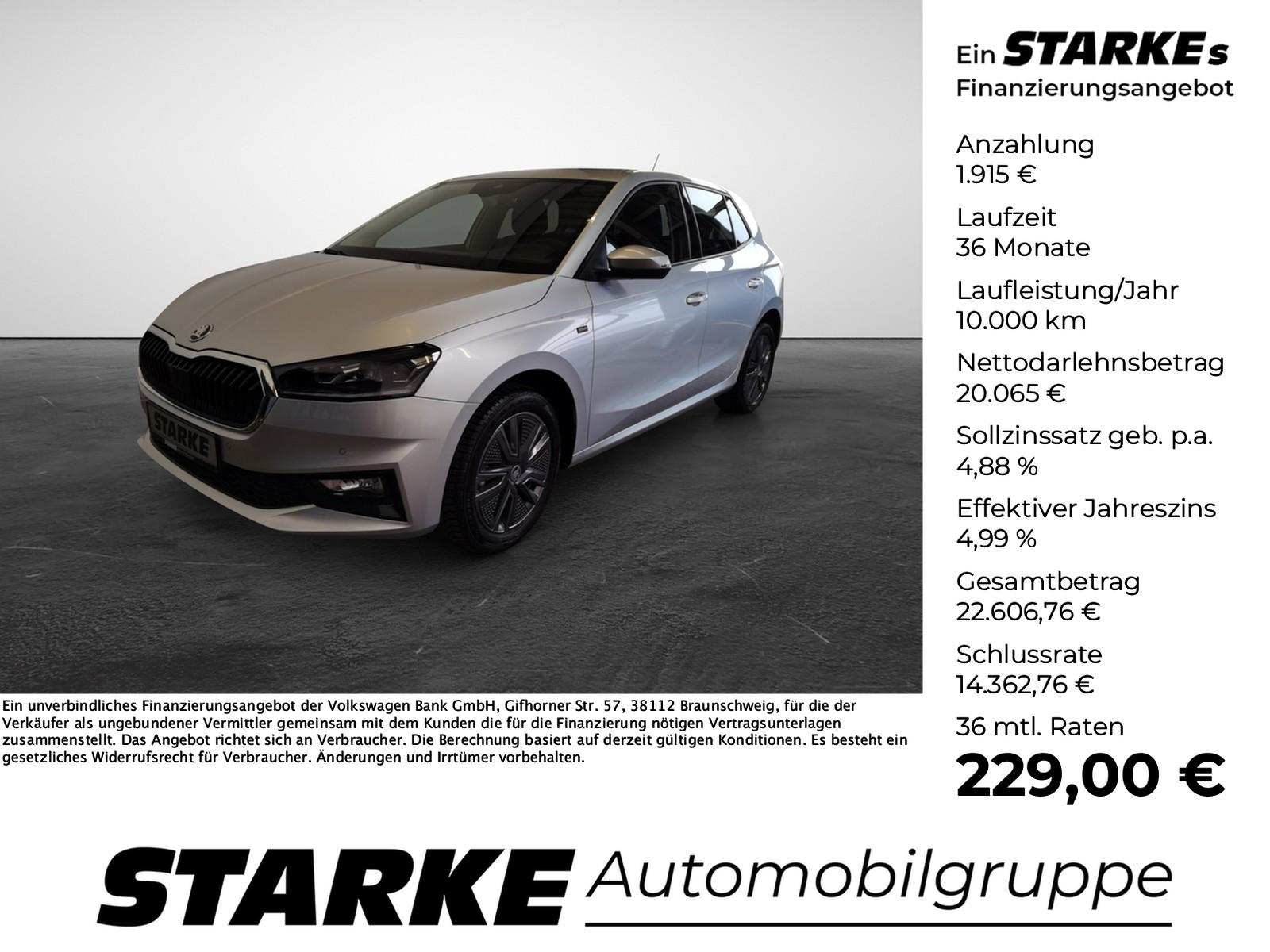 Skoda Fabia 1.0 TSI DSG Tour  Navi LED Kamera PDC LM T