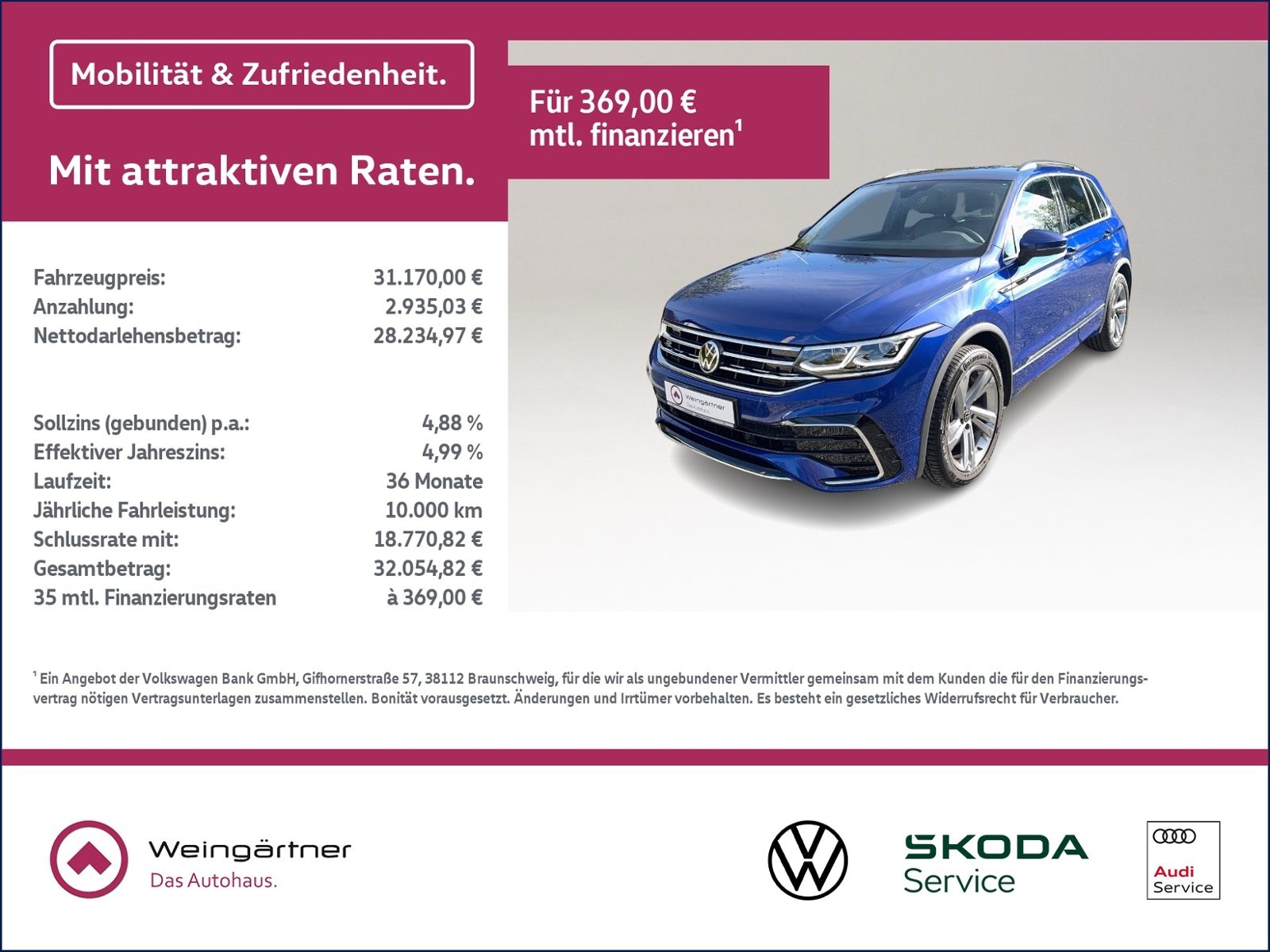 Tiguan R-Line 2.0 TSI 4Motion, Navi Discover, ab