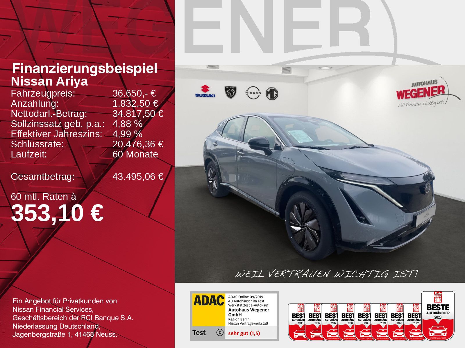 Nissan ARIYA 63 kWh Basis ACC*Totwinkel*Navi*Kamera*PDC imagem 2