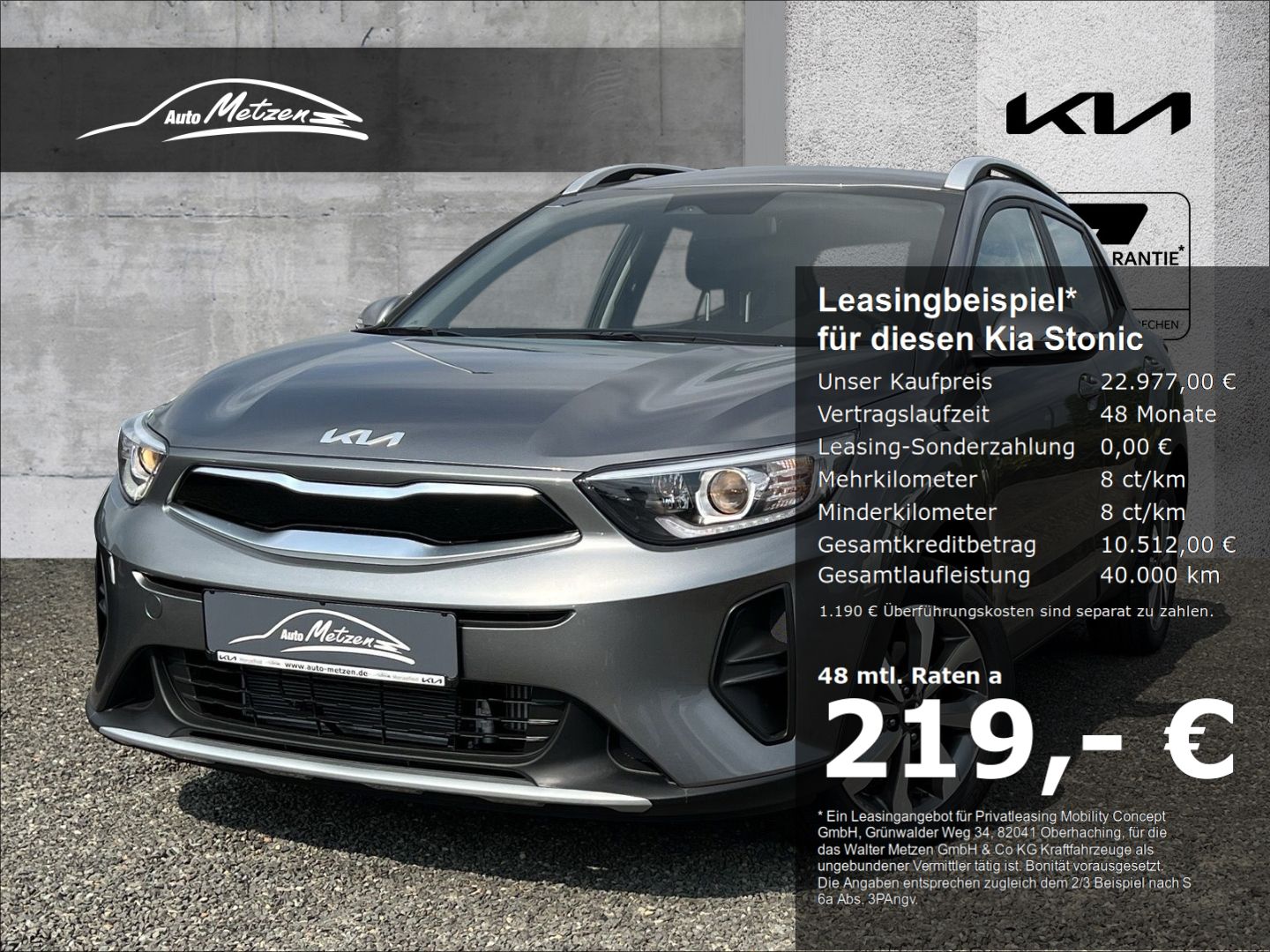 Kia Stonic 1.0 T-GDI DCT7 Vision NAVI APPS DAB ALU K