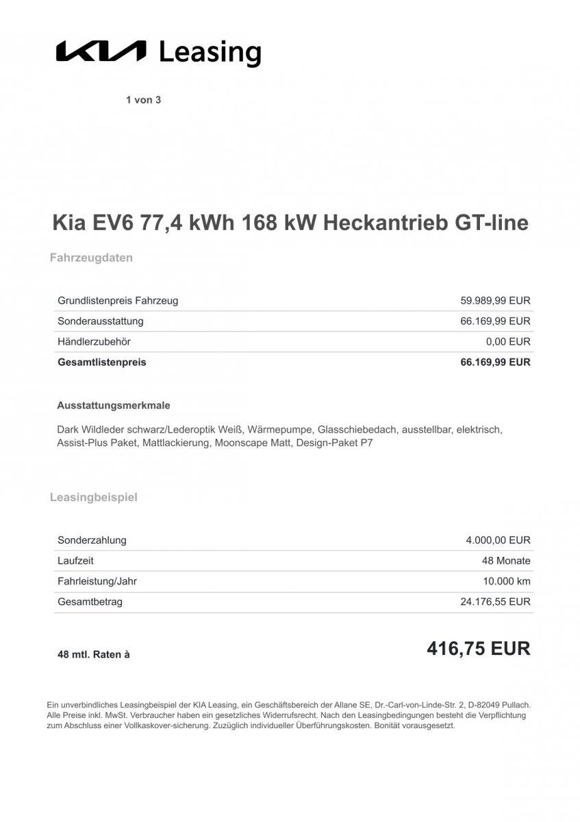 Kia EV6 GT-line 77,4 RWD WP GD ASS+ DES