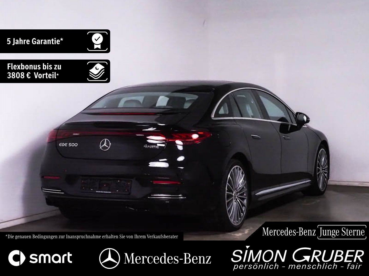 Fahrzeugabbildung Mercedes-Benz EQE 500 4M AMG Pano Leder Airmatic HUD Burm3D