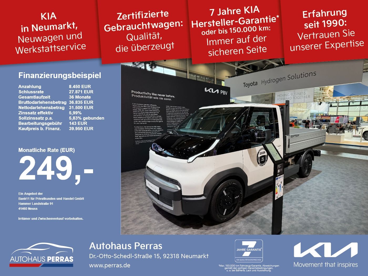 Kia PV5 Pritsche 51.5 kWh.Plus,P2, WP Allwetter ACC+