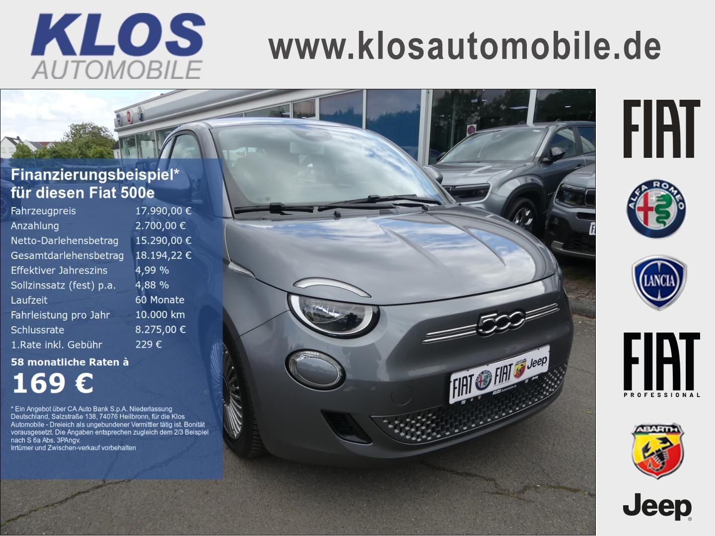 Fiat 500e ICON 42kWh NAVI CARPLAY KLIMA KOMFORT ALLWE