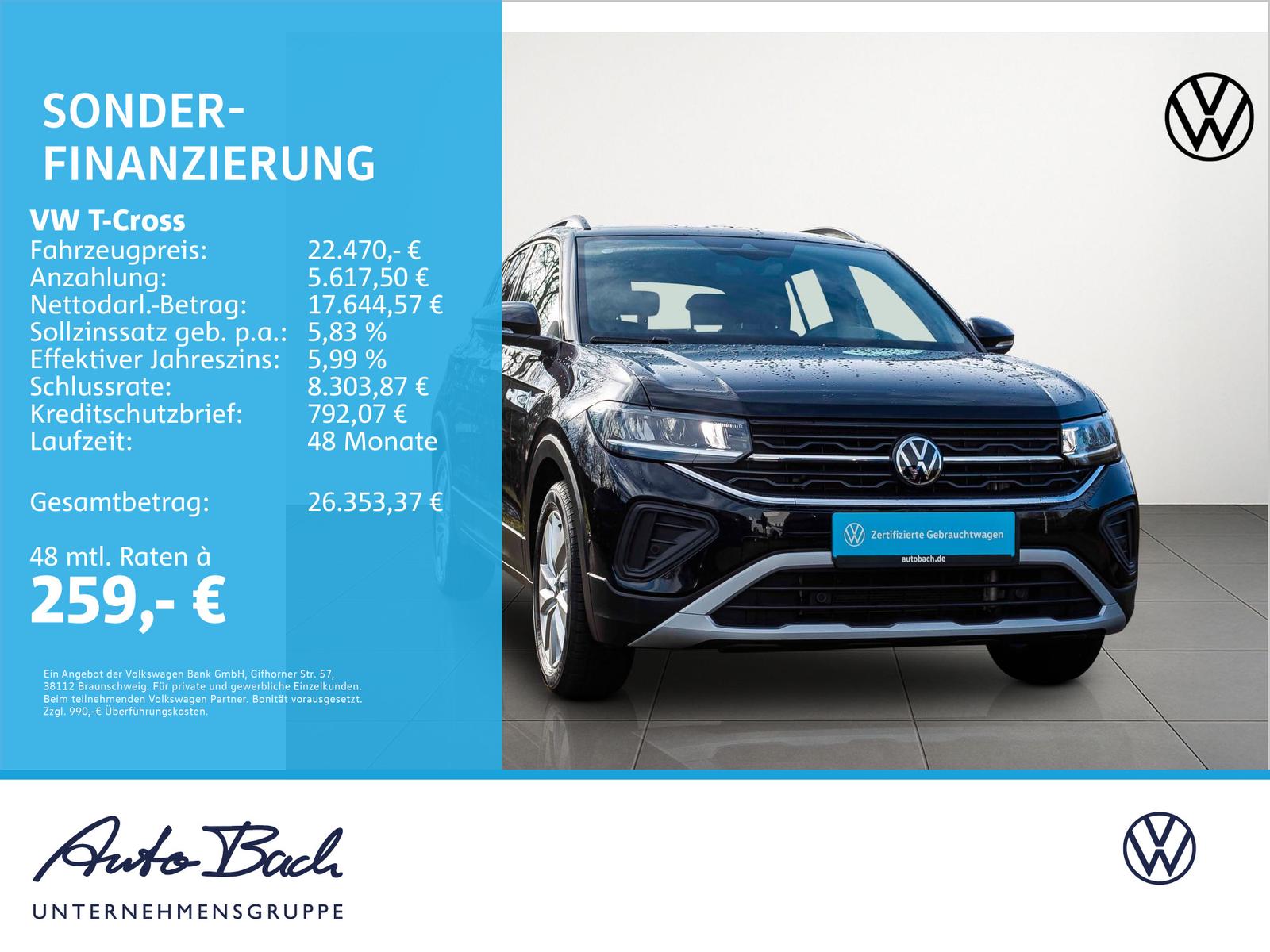 Volkswagen T-Cross 1.0 TSI DSG GOAL, AHK, Navi, LED, App-Co, миниатюра 18