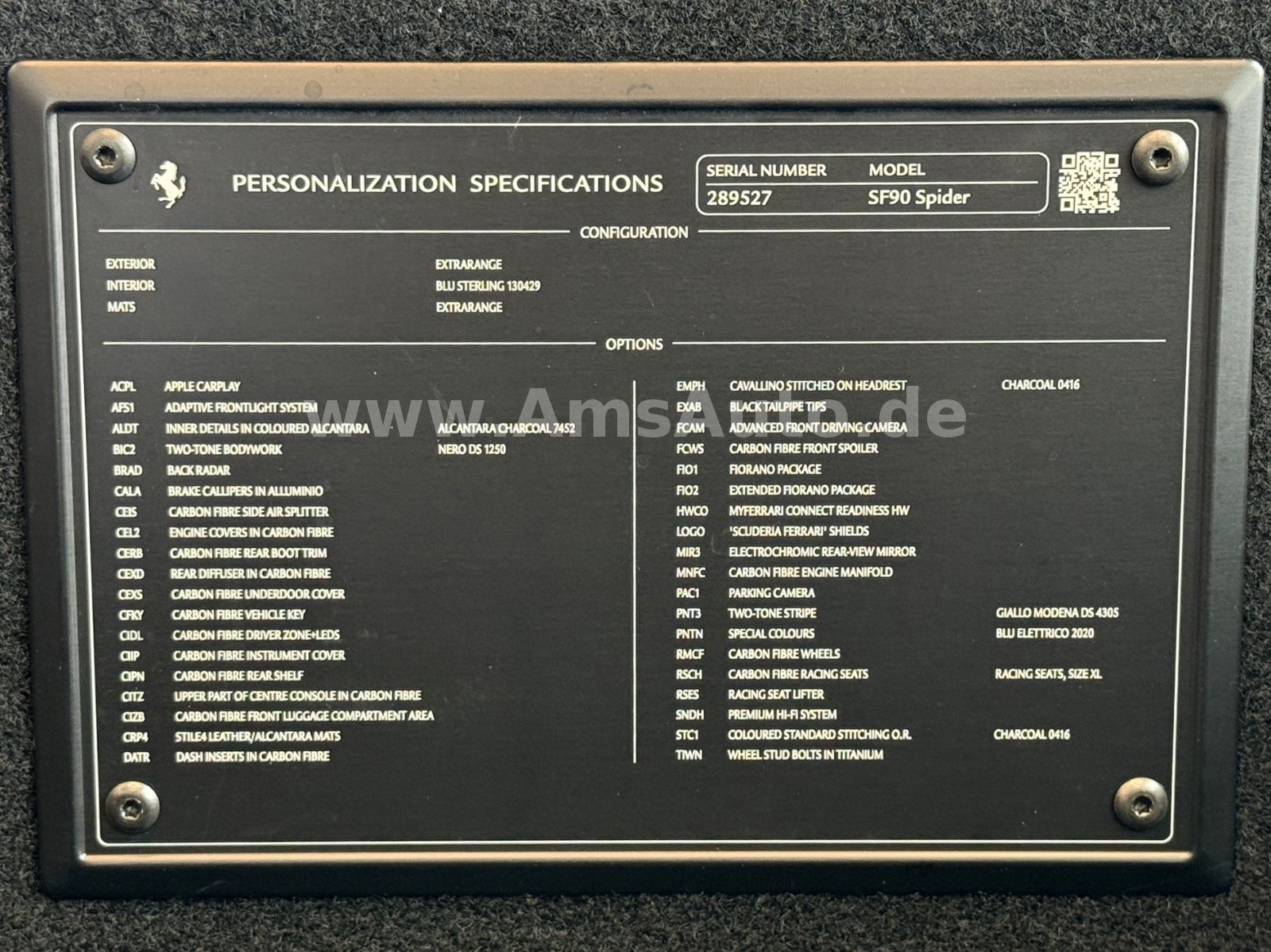 SF90 Spider Asseto Fiorano Full Carbon