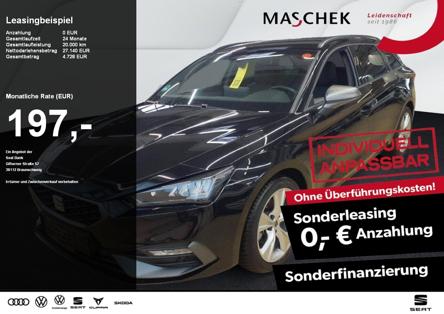 Seat Leon ST FR Sonderleasing 1.5 eTSI DSG Navi RearV