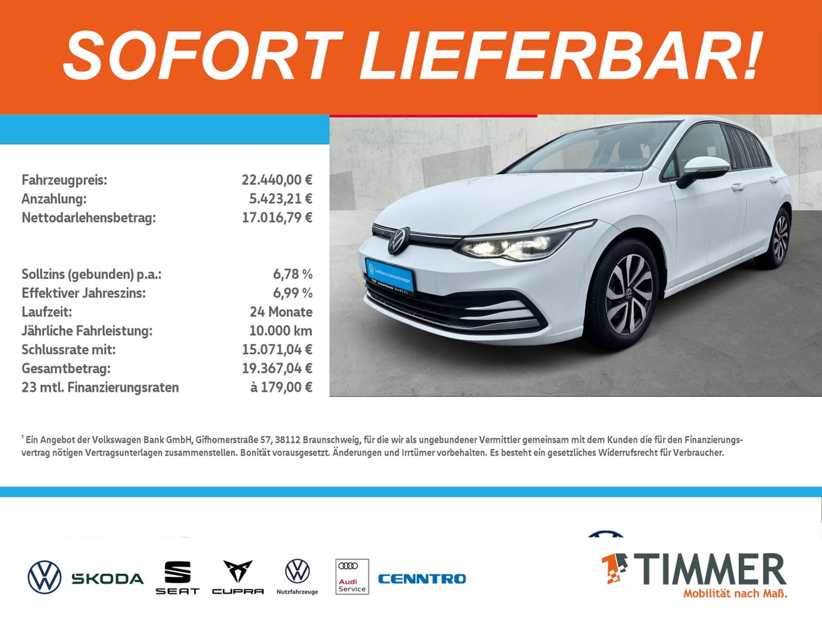 Volkswagen Golf VIII 1.5 TSI ACTIVE +AHK +LED +ACC +RKAM +V