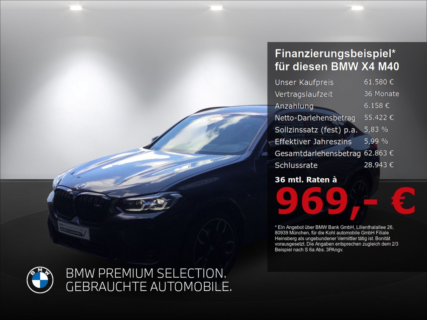 BMW X4 M40 i Standheizung Panoramadach Akustikvergla