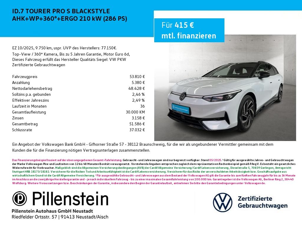 Volkswagen ID.7 TOURER PRO S BLACKSTYLE AHK WP 360° ERGO foto 1