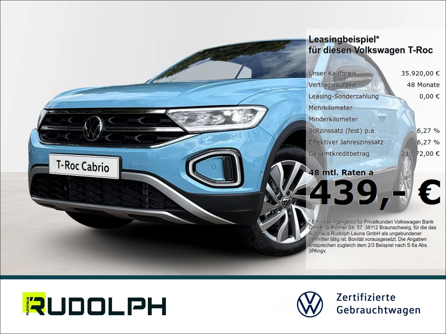 Volkswagen T-Roc Cabriolet ENERGY 1.5 TSI DSG LED Navi AHK 