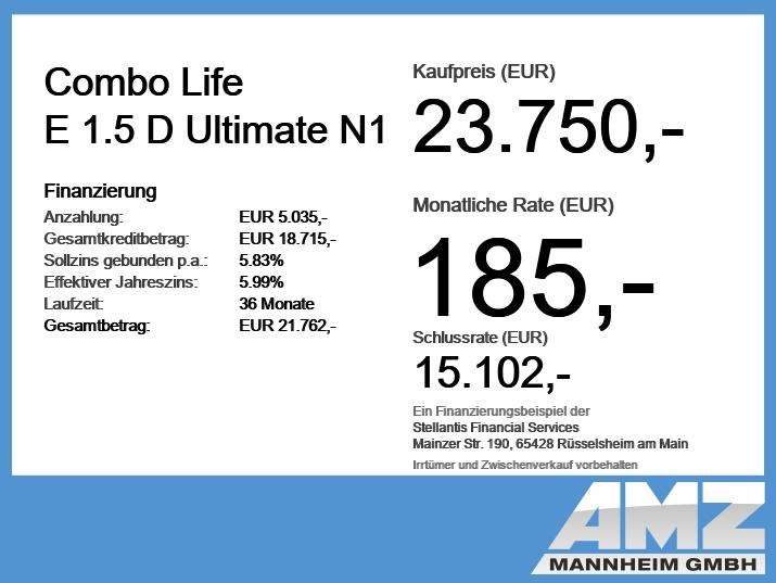 Opel Combo Life E 1.5 D Ultimate N1 2xKlima+Kamera