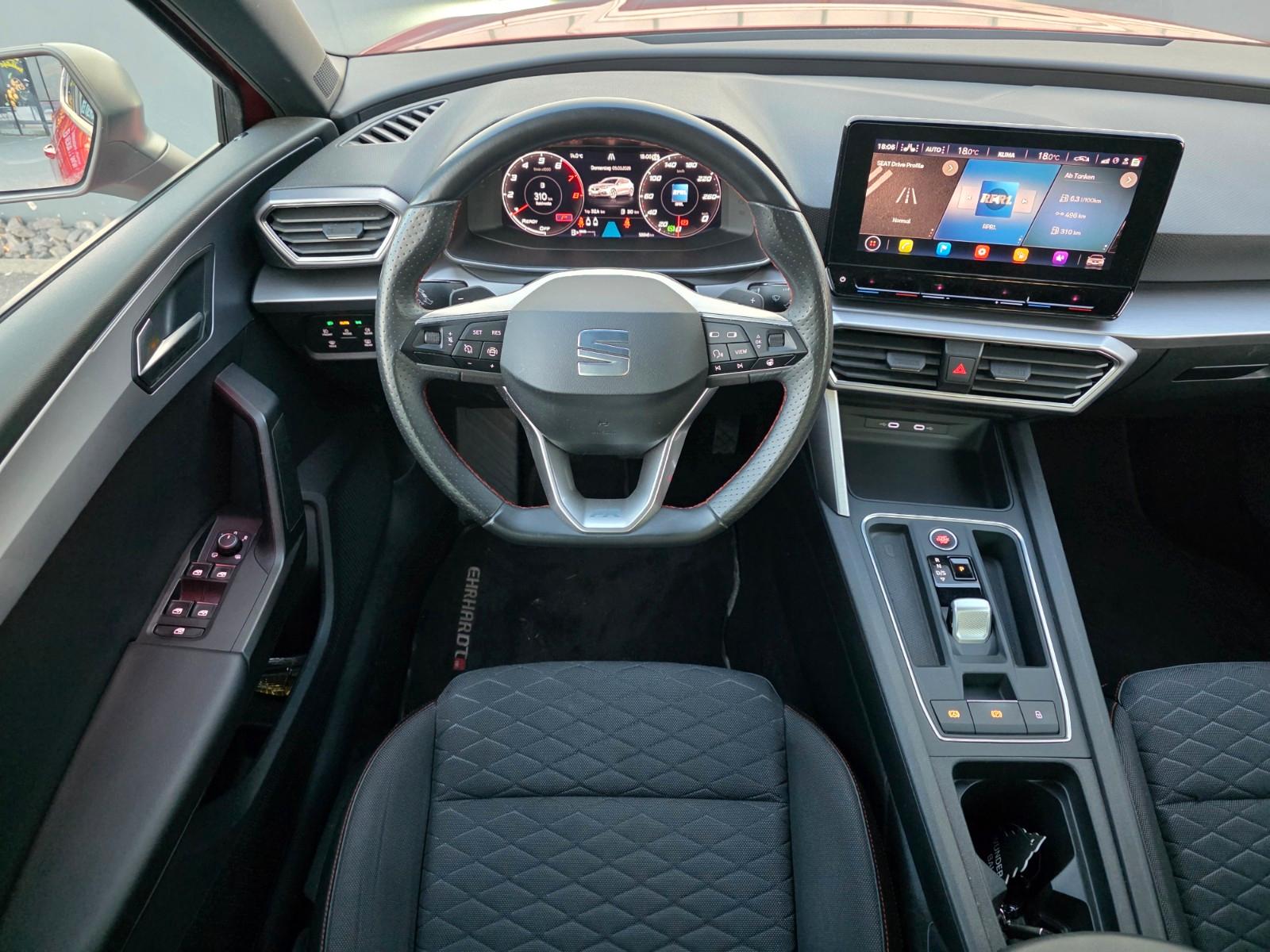 SEAT Leon 1.5 eTSI DSG FR/LED/Navi/AHK/ACC/APS/8fach, миниатюра 14