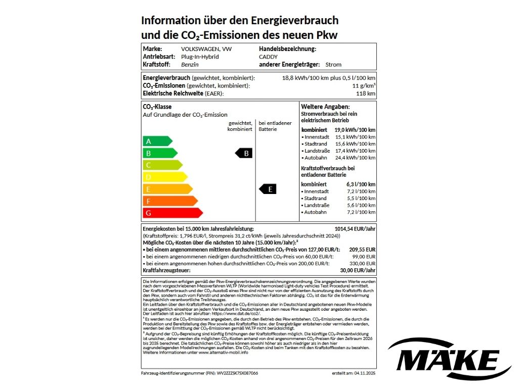 Caddy Goal 1.5 eHybrid DSG AHZV LED ACC RFK NAV