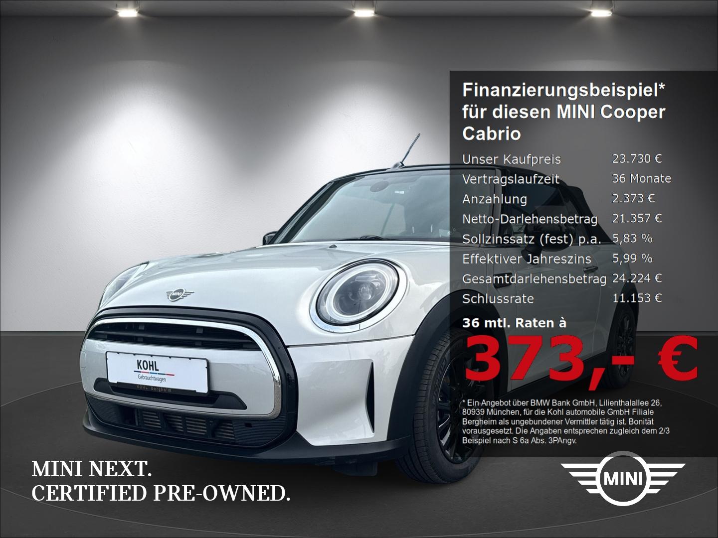 MINI Cooper Cabrio Classic TriNavigation Komfortzugan