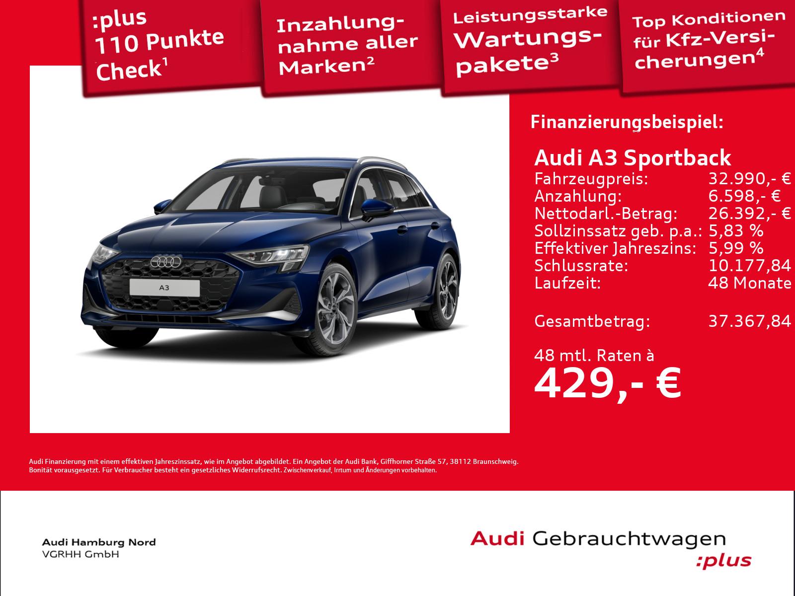 Audi A3 Sportback 30 TFSI S tronic Stdhzg Navi Kamera