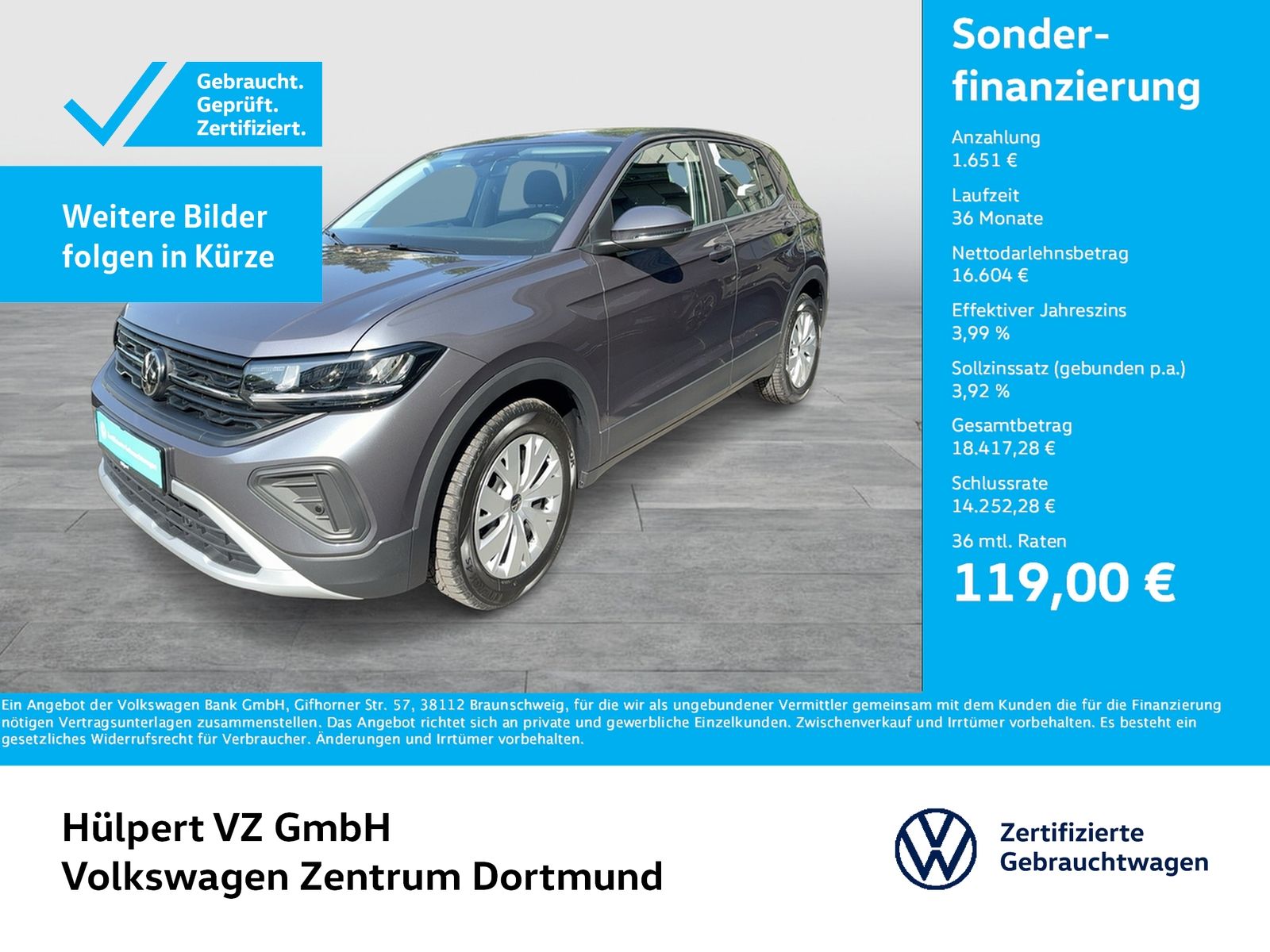 VW T-Cross 1.0 CARPLAY SITZHEIZUNG LED EINPARKHILFE