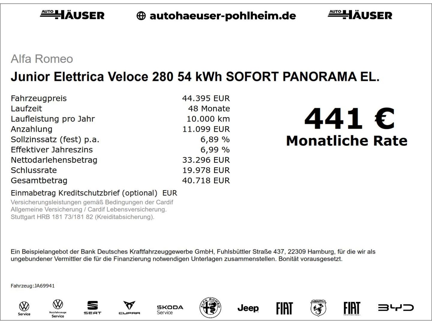 Alfa Romeo Junior Elettrica Veloce 280 54 kWh SOFORT PANORA imagem 2