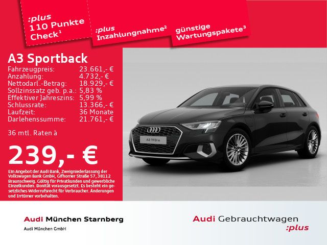 Audi A3 Sportback 40 TFSI e Advanced S tronic PDC Alu