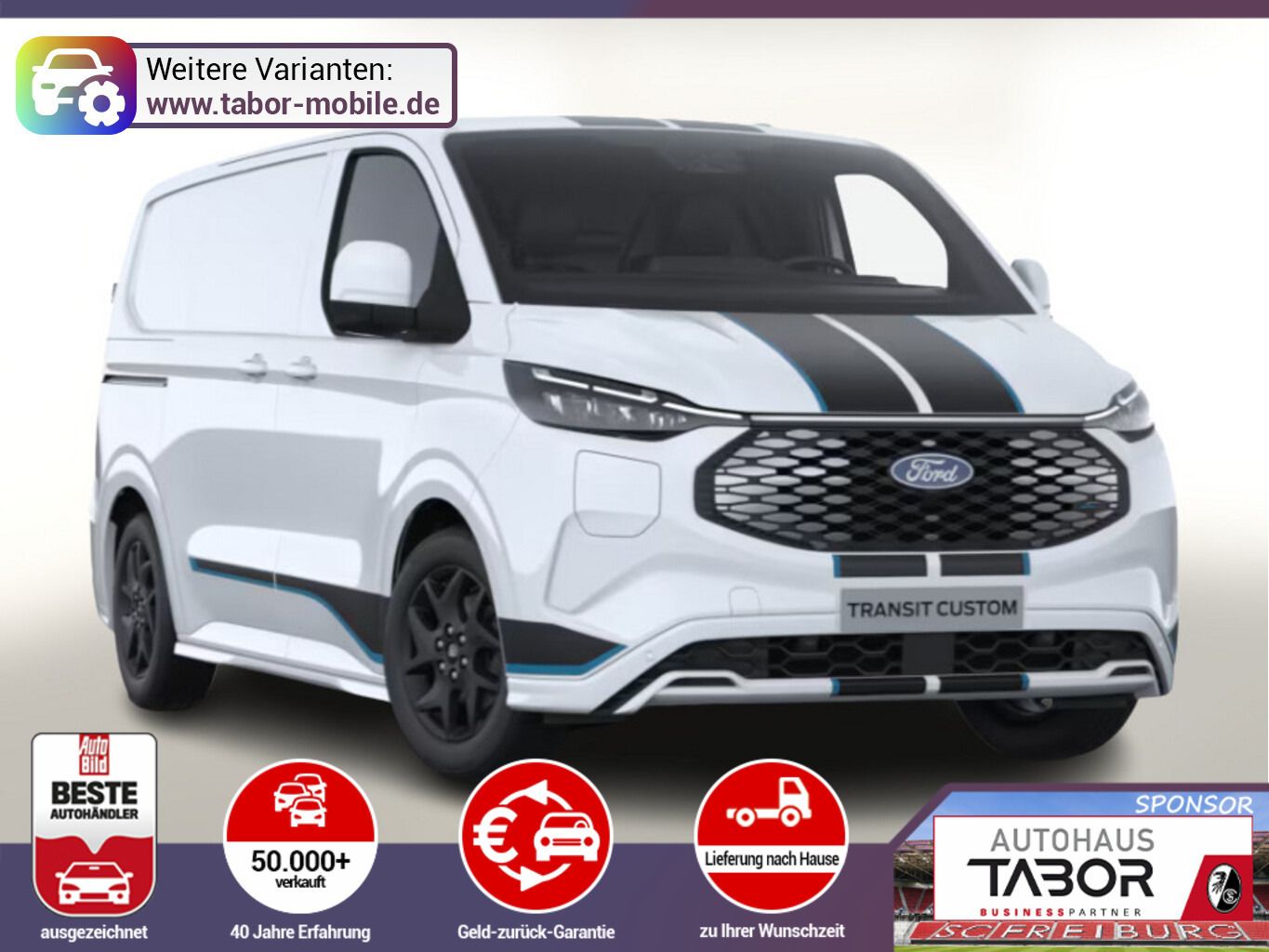 Ford E-Transit Custom 71kWh Sport L1 LED UVP-35%*
