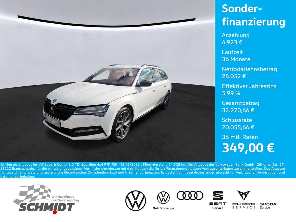 Skoda Superb 2023 г. Белый, пробег 54528 км