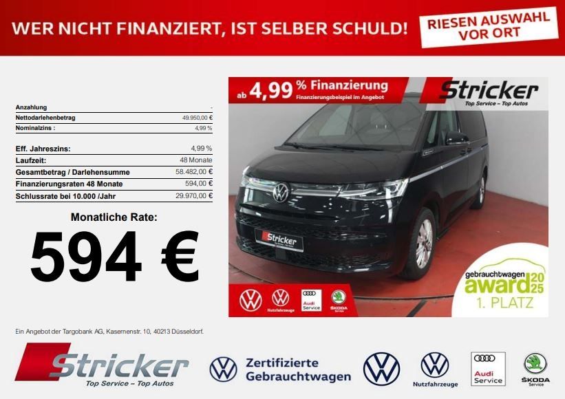Volkswagen T7 Multivan Langversion Style 2.0TSI DSG 594,-oh foto 2