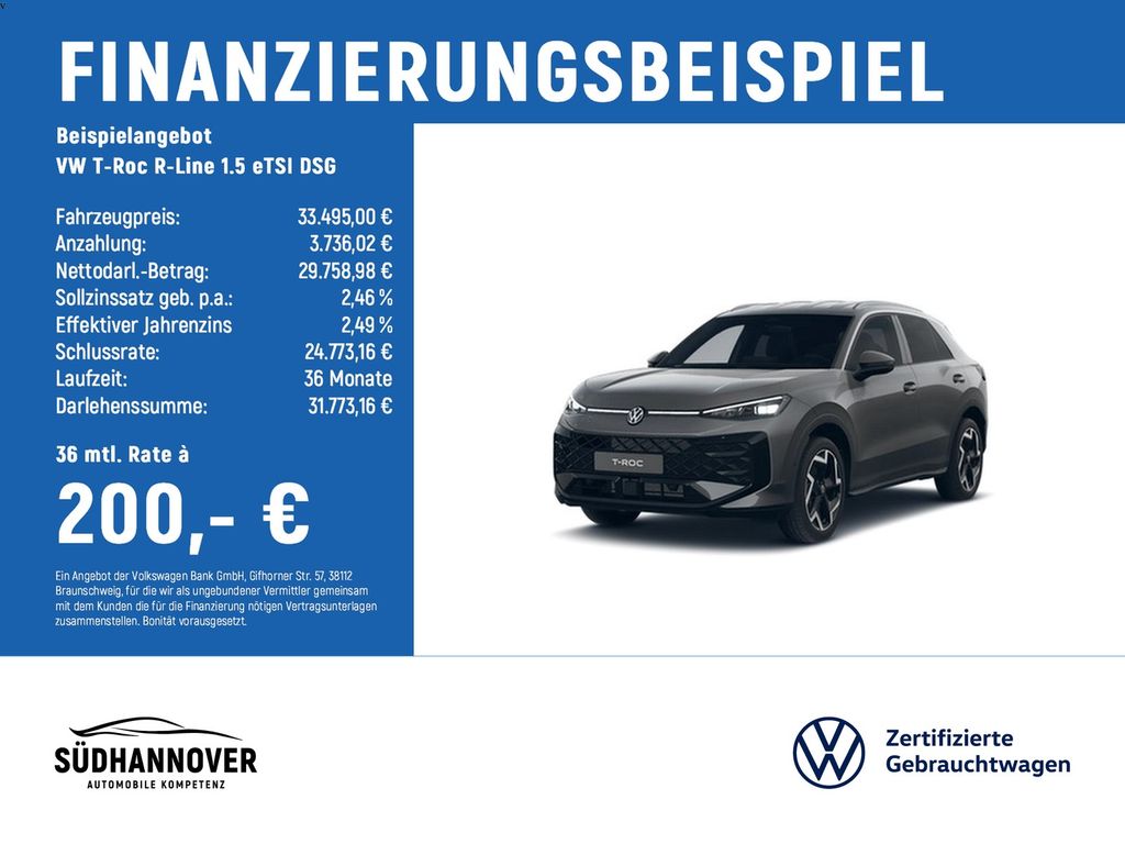 T-Roc R-Line 1.5 eTSI DSG ACC+NAVI+REAR VIEW+SHZ