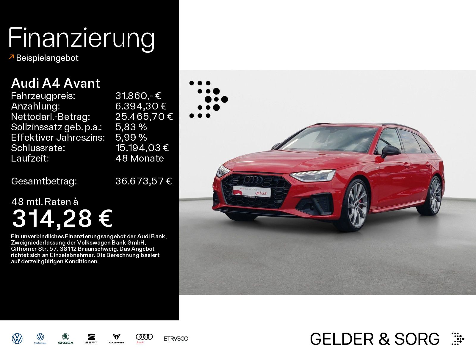 Audi A4 Avant 45 TFSI qu. S line Matrix*Business*B&O*