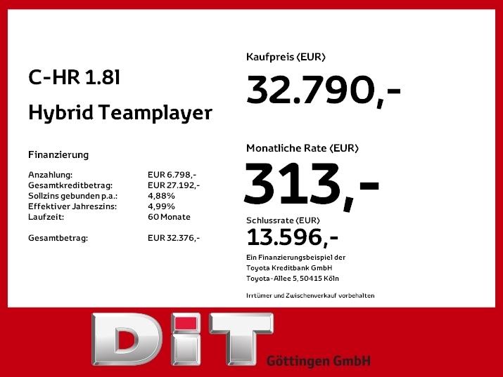 Toyota C-HR 1.8l Hybrid Teamplayer Klima, Kamera