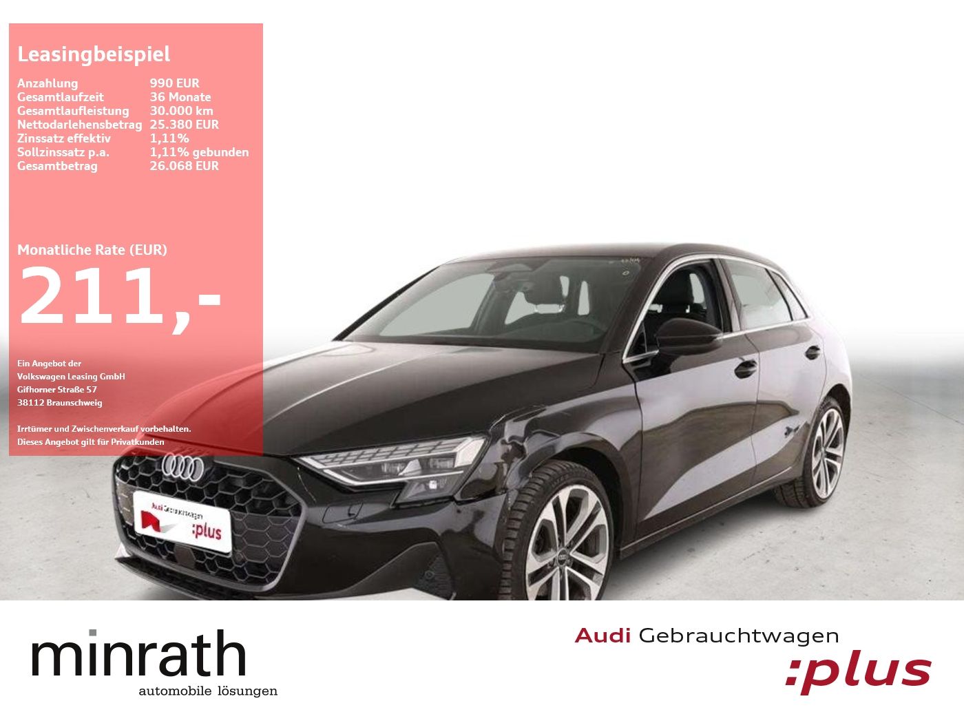 Audi A3 Sportback 30 TDI advanced APP+DAB+VIRT+ACC