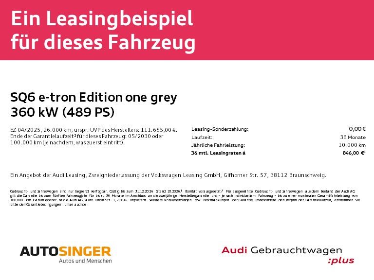Audi SQ6 e-tron ed.one grey *B&O*WÄRME*HUD*360*21"* imagem 2