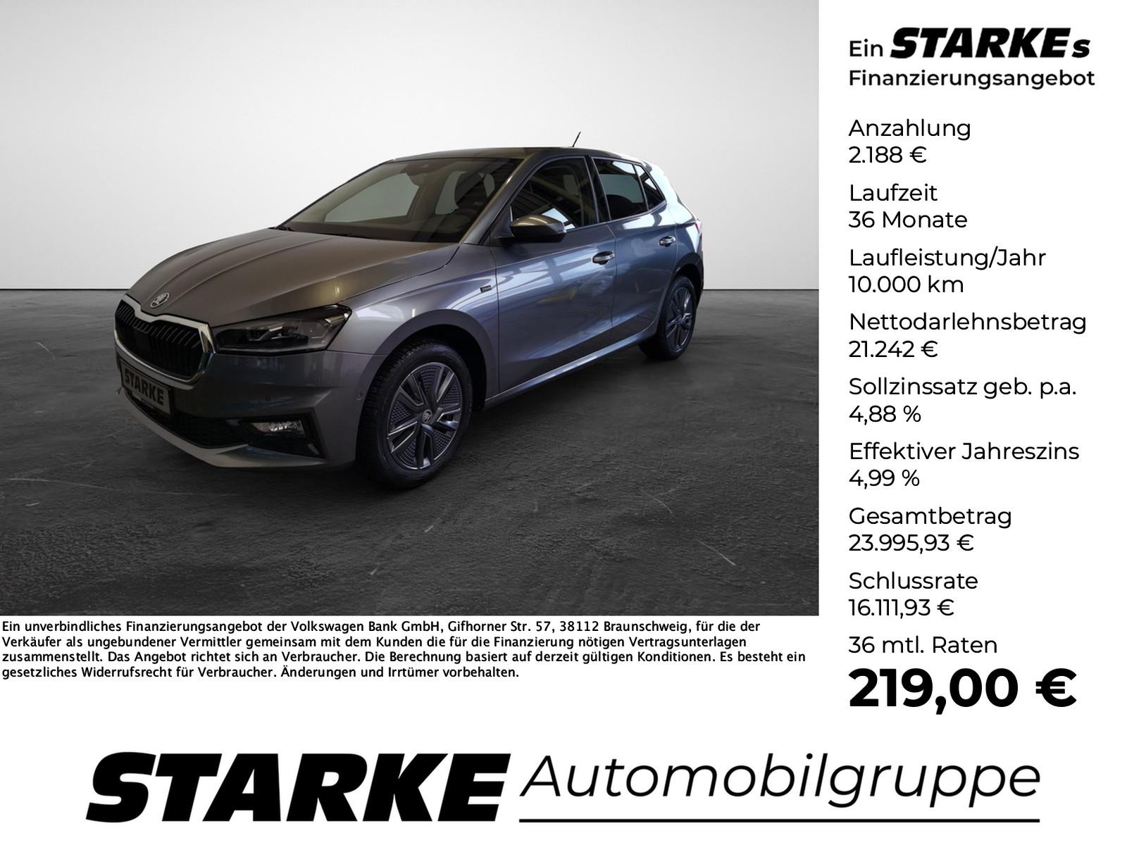 Skoda Fabia 1.0 DSG Tour  Navi LED Kamera PDC LM Tempo