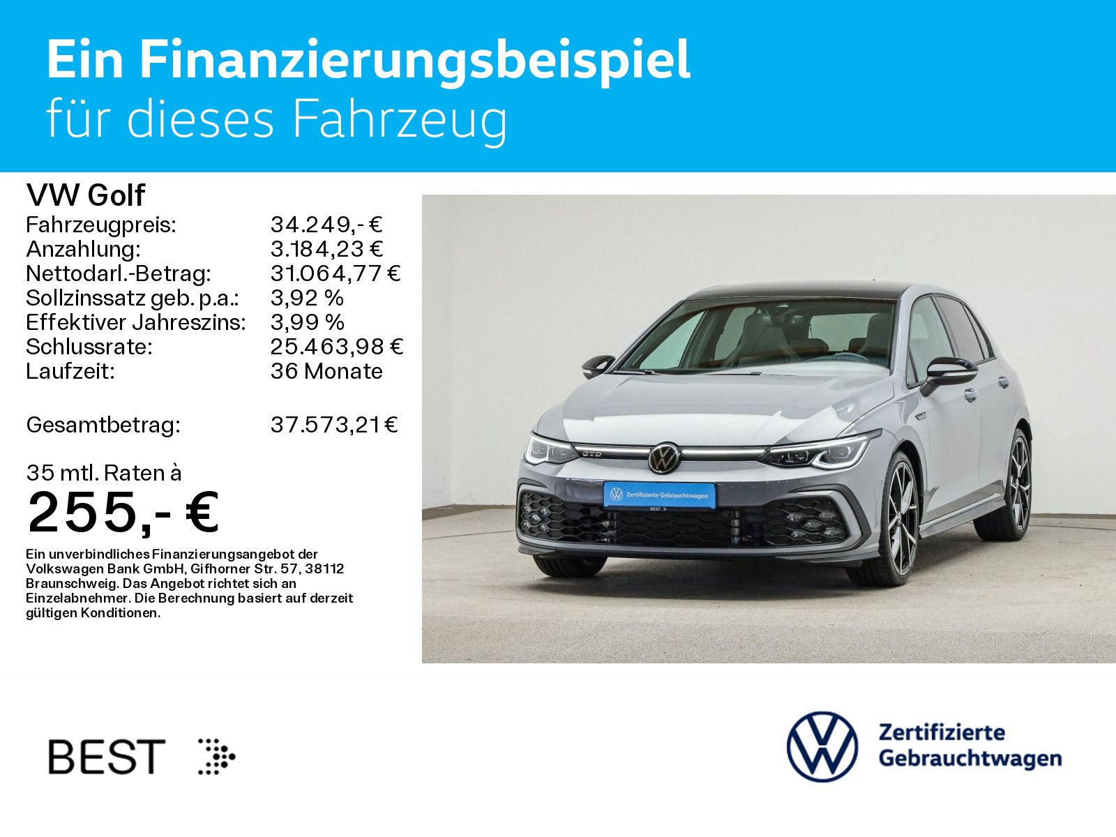 Volkswagen Golf VIII 2.0 TDI DSG GTD*BLACK-STYLE*IQ.LIGHT*P imagem 2