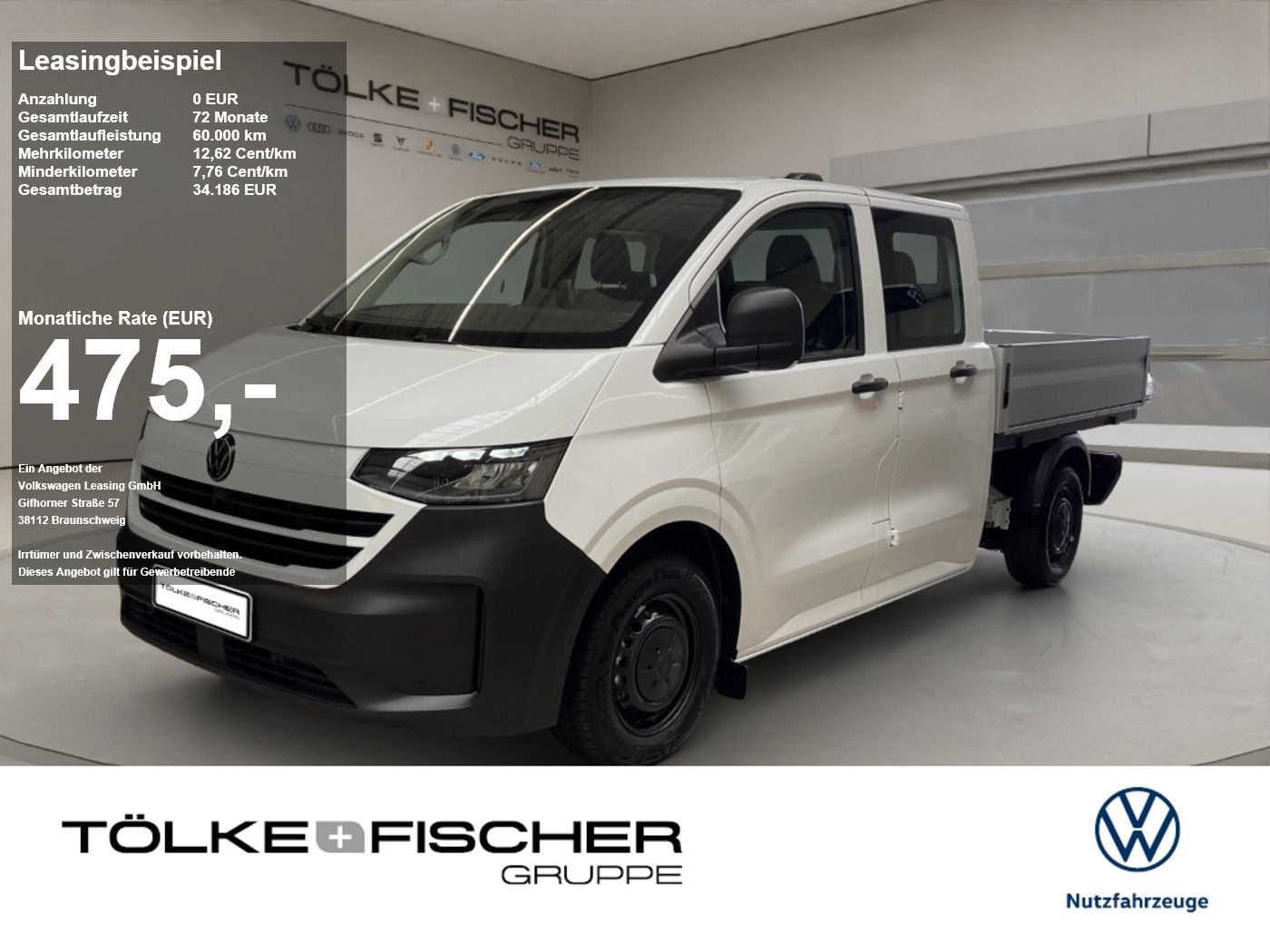 Volkswagen T7 Transporter Pritsche DoKa 2.0 TDI Schalter