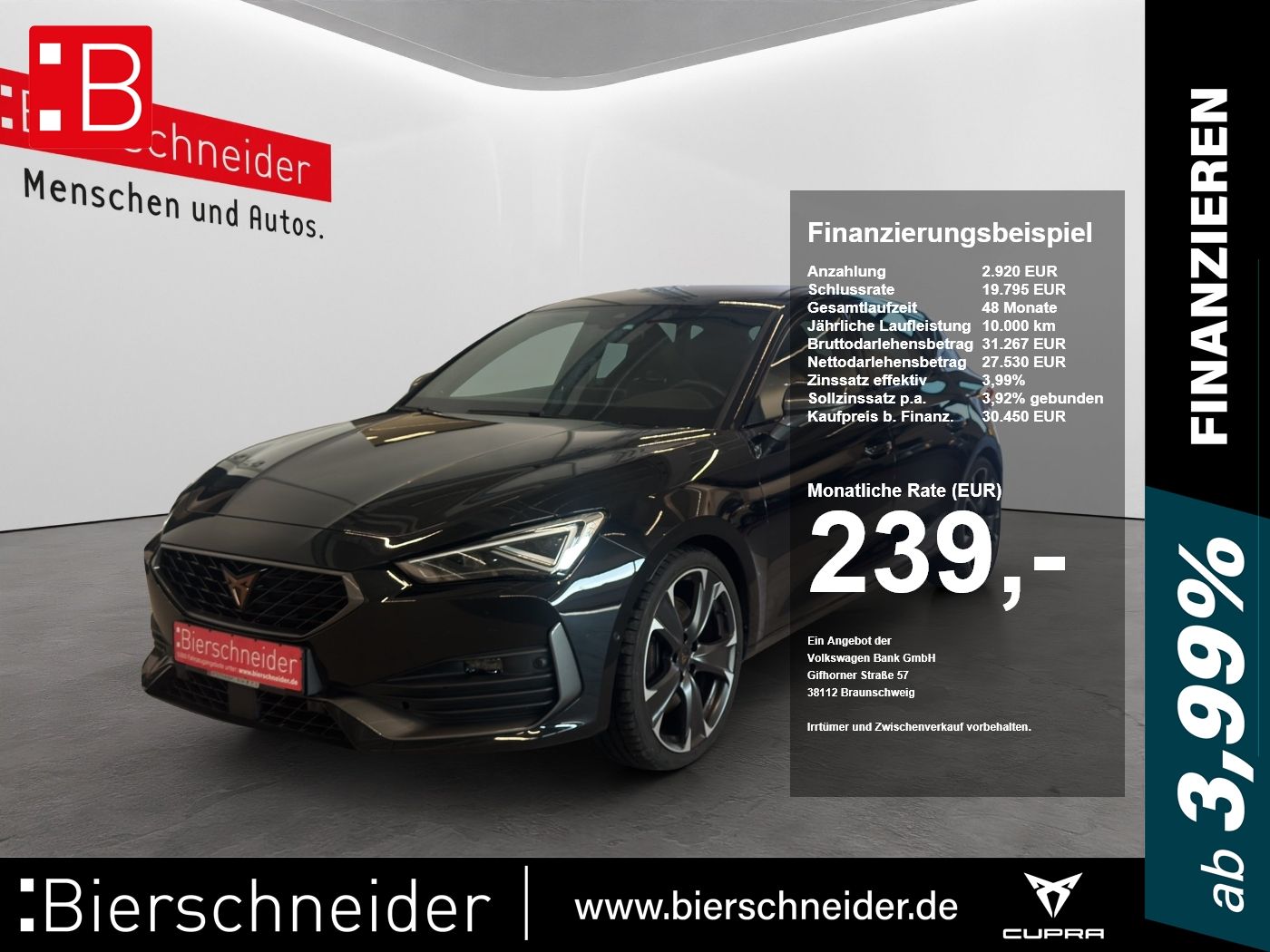 Cupra Leon 2.0 TSI DSG VZ CUP MATRIX-LED NAVI LEDER BE