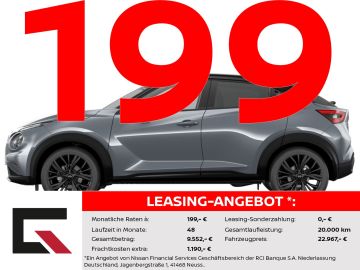 Nissan Leasingangebot: Nissan Juke N-SPORT 114PS Winter/BOSE/360°/beh.WS