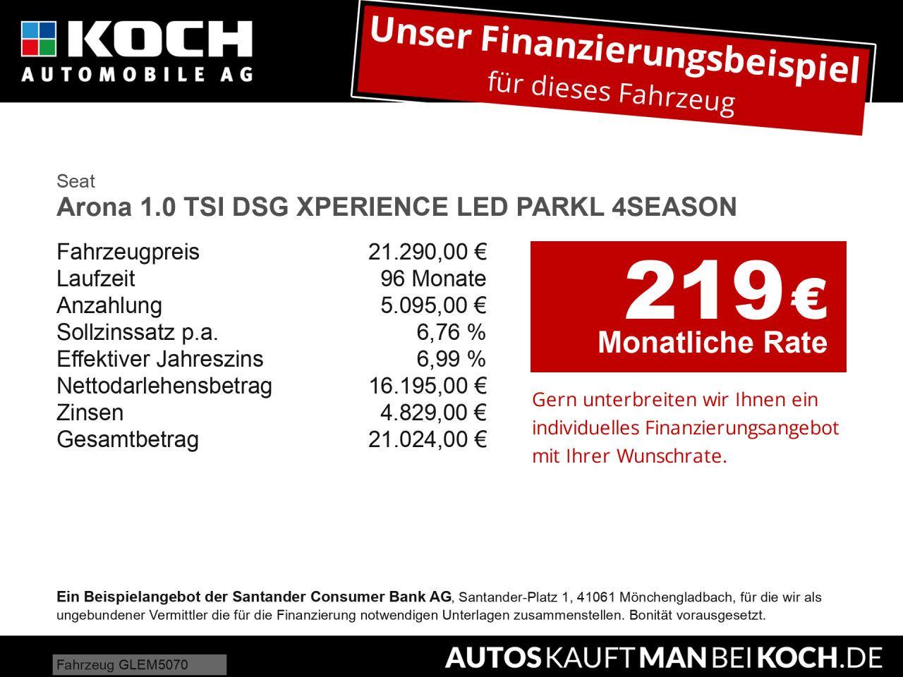 Seat Arona 1.0 TSI DSG XPERIENCE LED PARKL 4SEASON