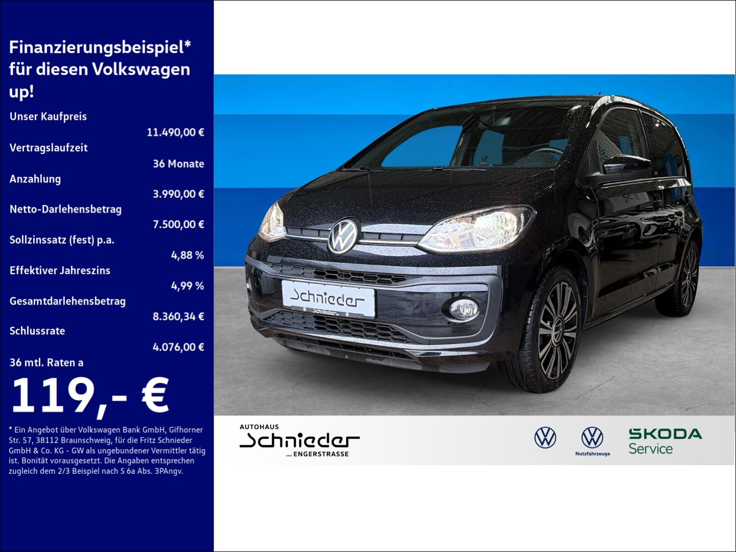 Volkswagen up! 1.0 Active Climatronic Maps + More