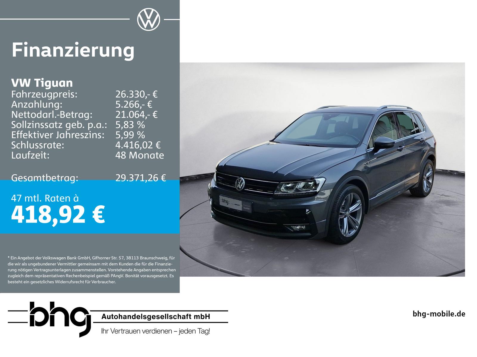 Volkswagen Tiguan 1.5 TSI ACT OPF DSG R-L;ine Highline AHK