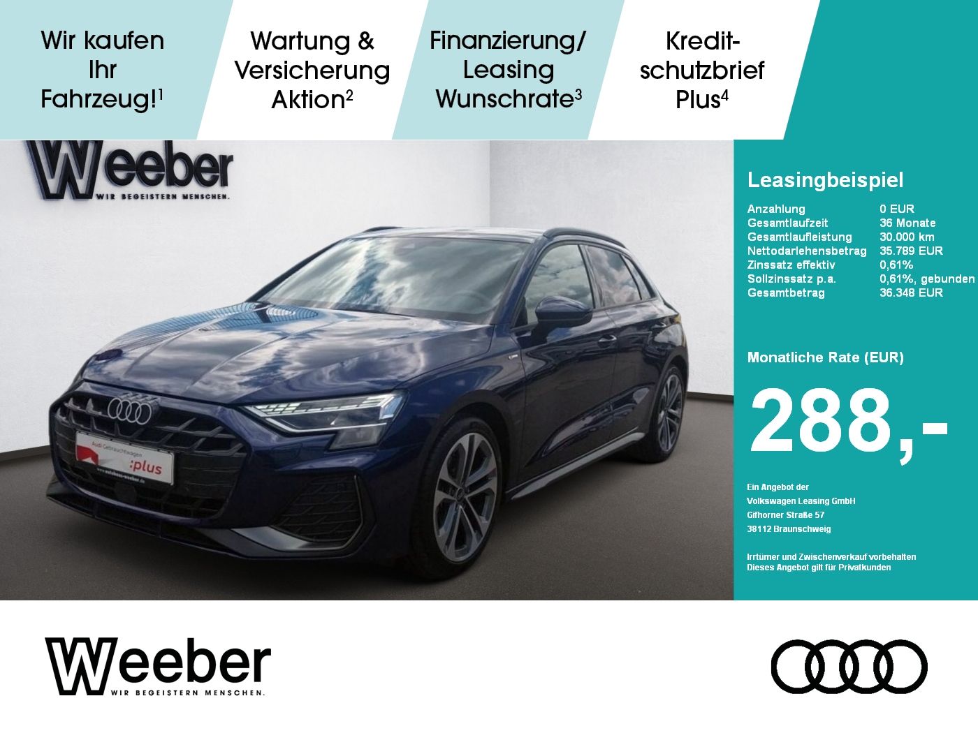 Audi A3 Sportback S line *AHK*APP CONNECT*KAMERA*LED*