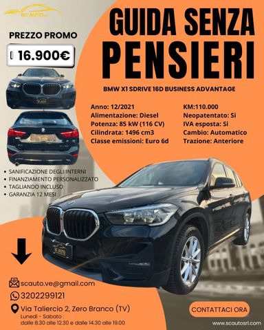 BMW Bmw X1 sDrive16d Advantage PREZZO CON FINANZIAME